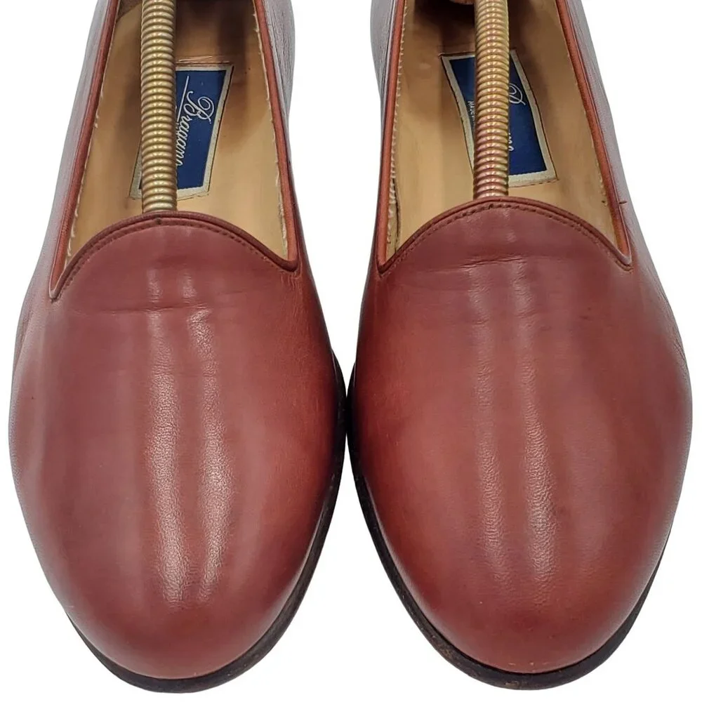 Vintage Bragano Cole Haan Italy Men 8M Brown Calfskin Classic Loafers Dress Shoe - Picture 2 of 13